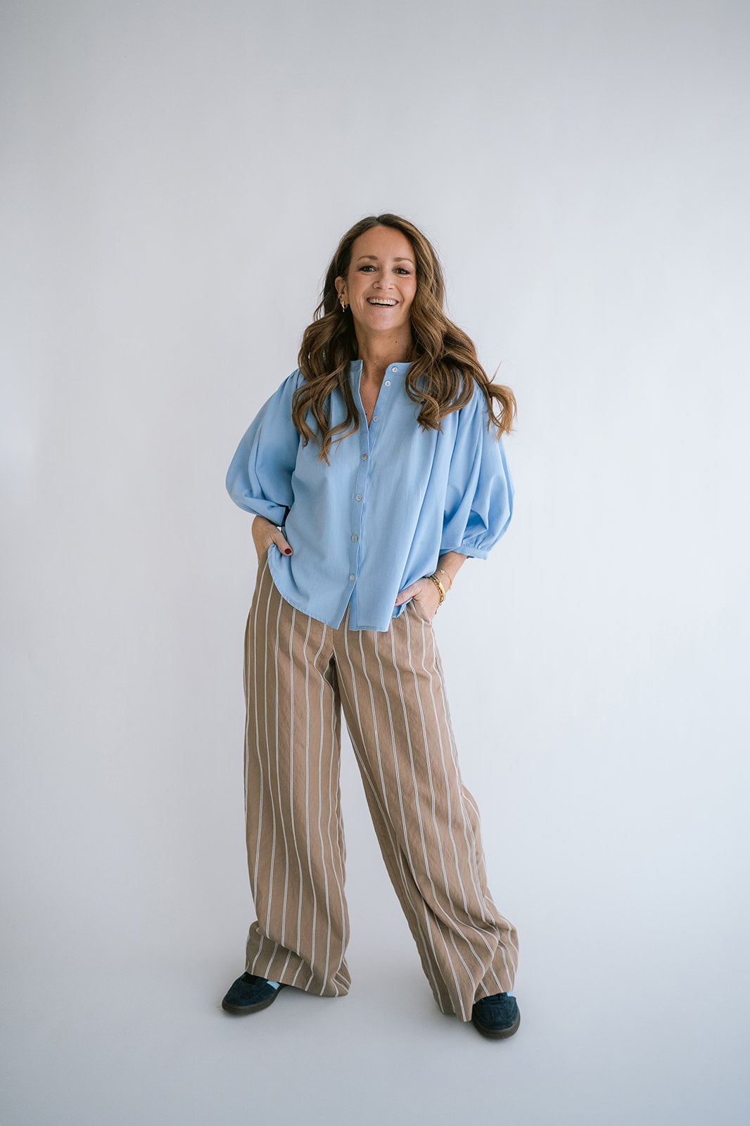 Sam Pants Taupe Stripe