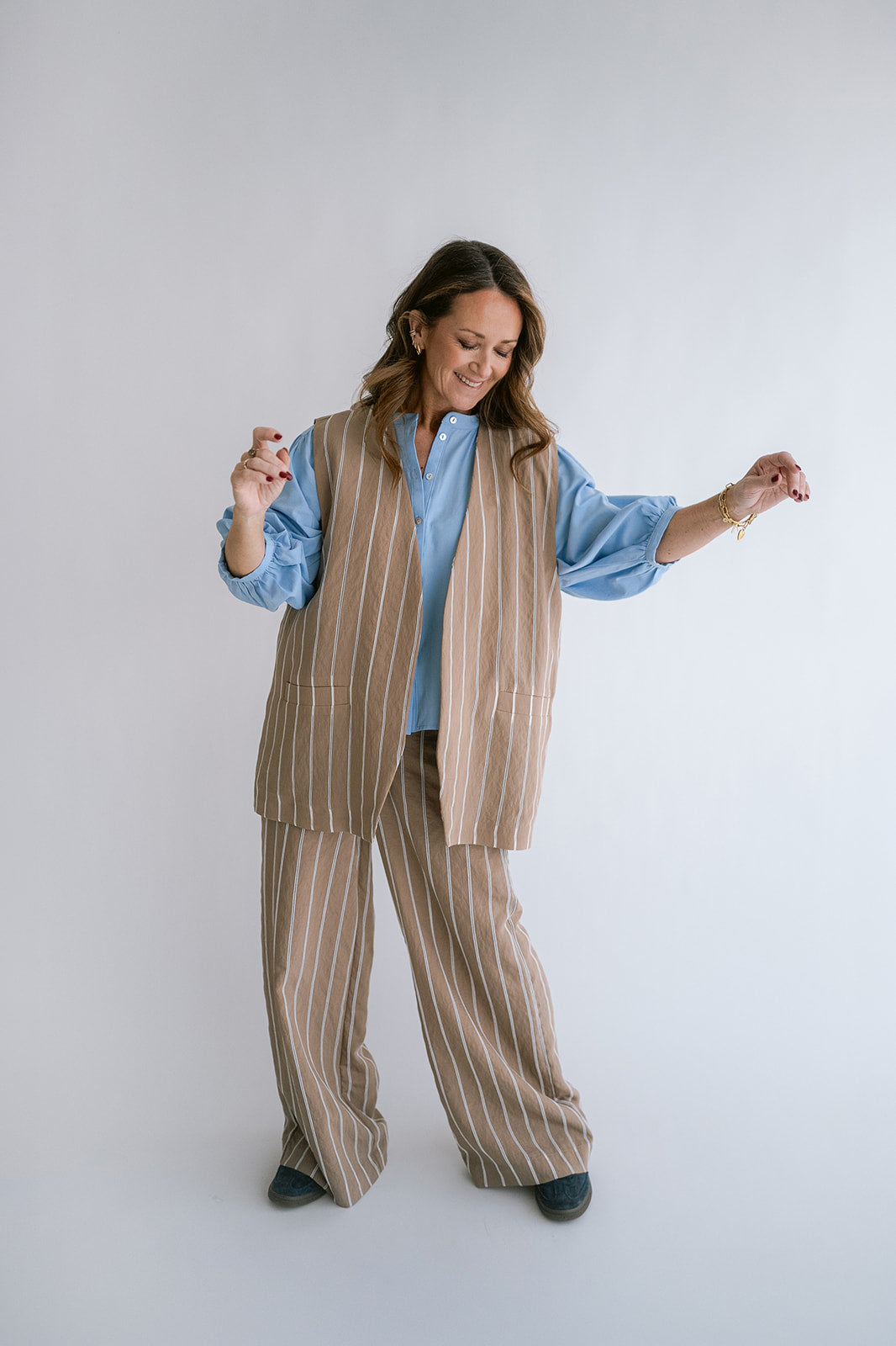 Sam Pants Taupe Stripe