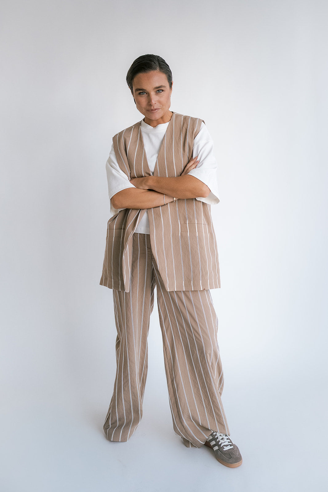 Sam Pants Taupe Stripe