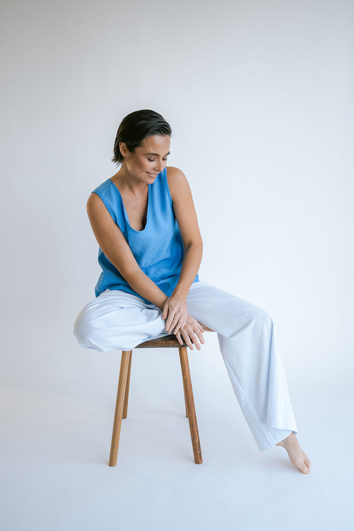 Sam Pants Vichy Baby Blue