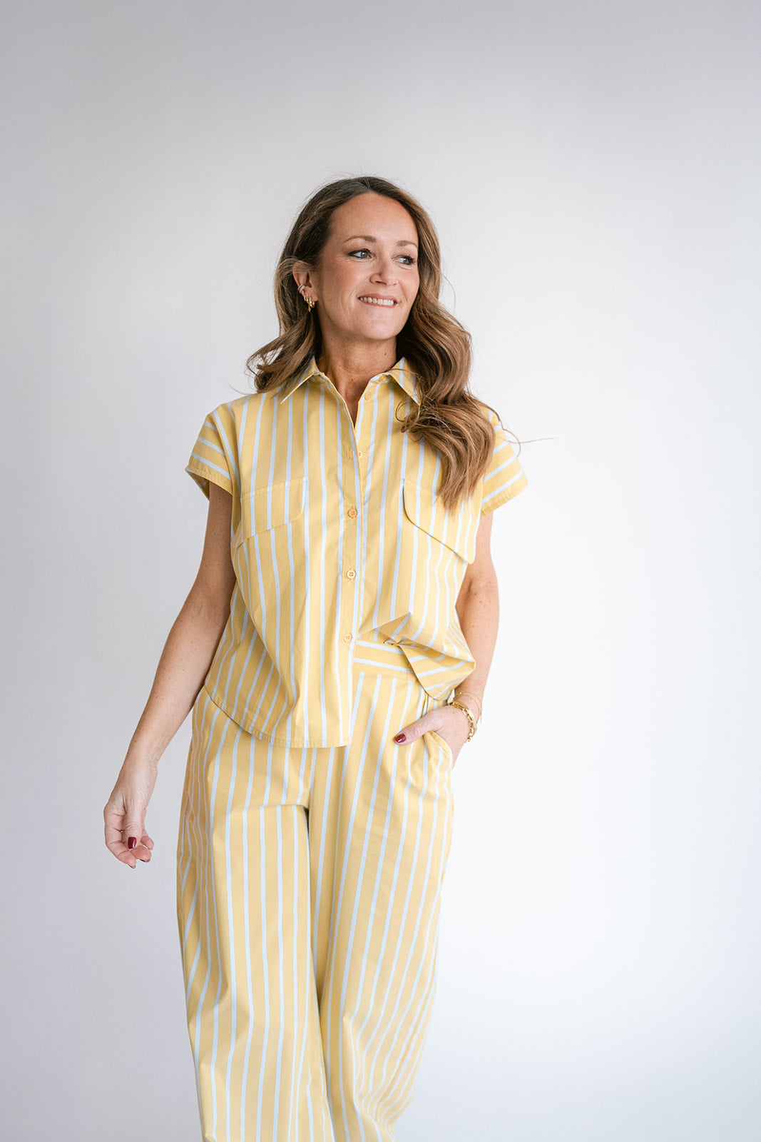 Sam Pants Yellow Blue Stripe