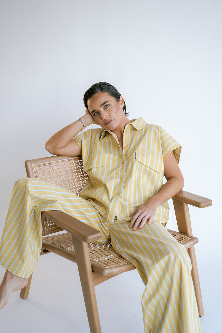 Sam Pants Yellow Blue Stripe