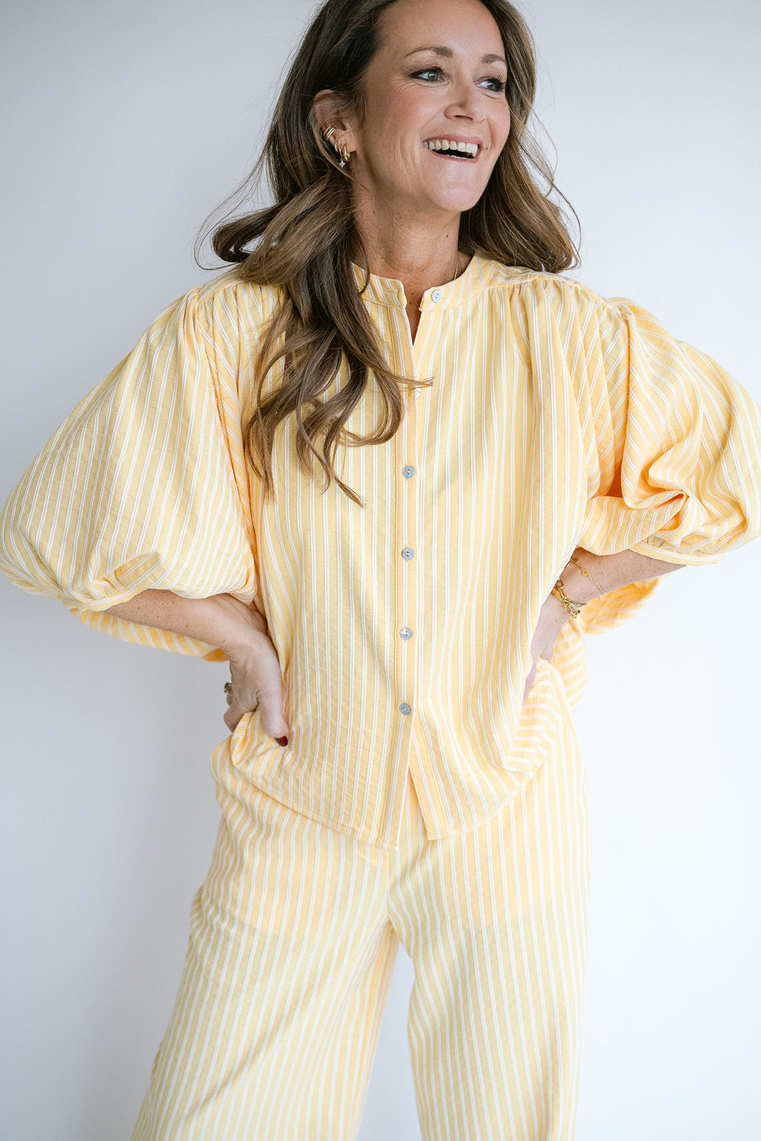 Sam Pants Yellow White Stripe