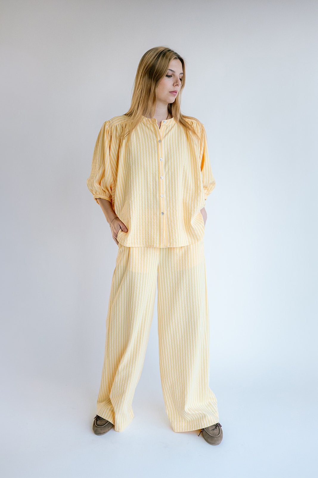 Sam Pants Yellow White Stripe