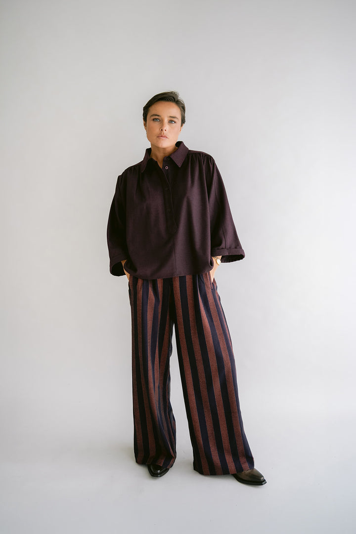 Sammy  Pants Orange Brown Stripe