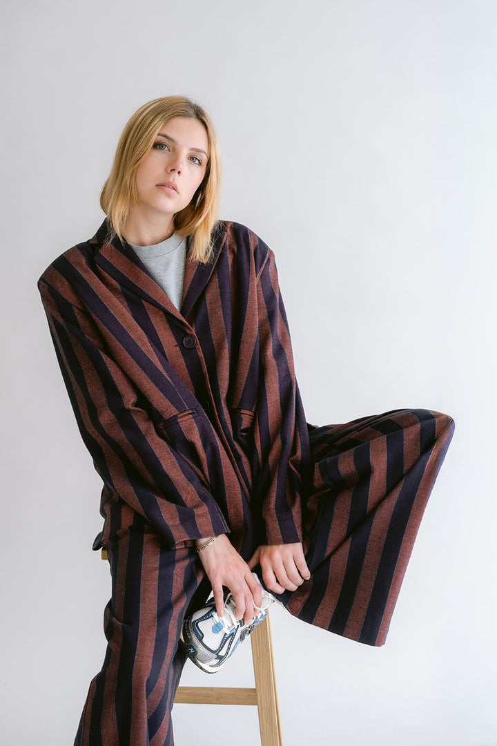 Sammy  Pants Orange Brown Stripe
