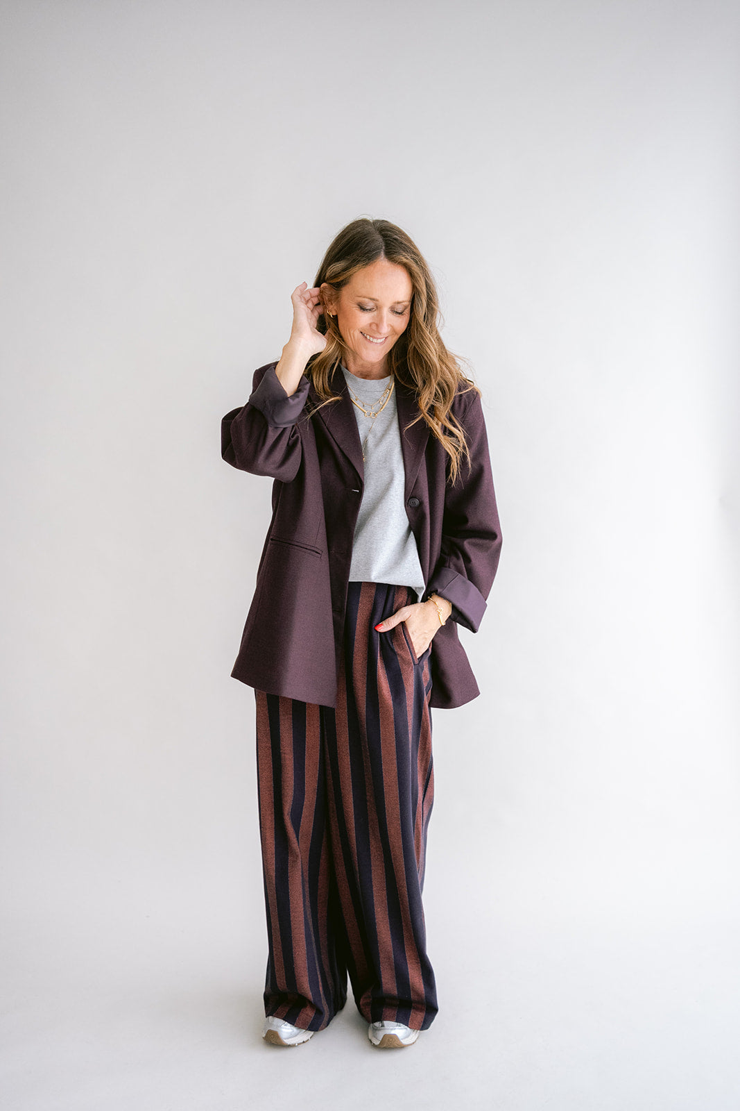 Sammy  Pants Orange Brown Stripe