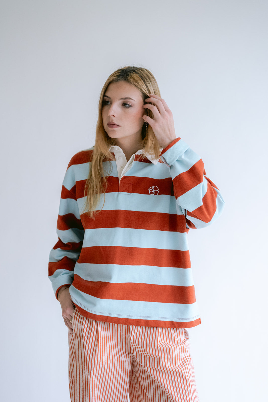 Sim Pants Rust-Beige Stripe