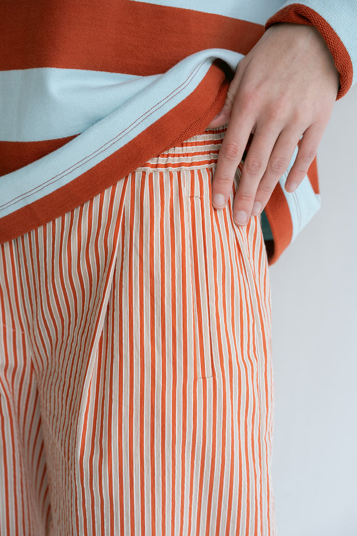 Sim Pants Rust-Beige Stripe