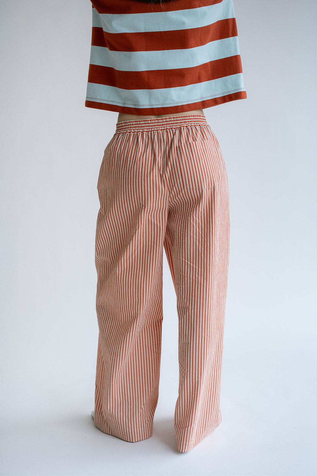Sim Pants Rust-Beige Stripe