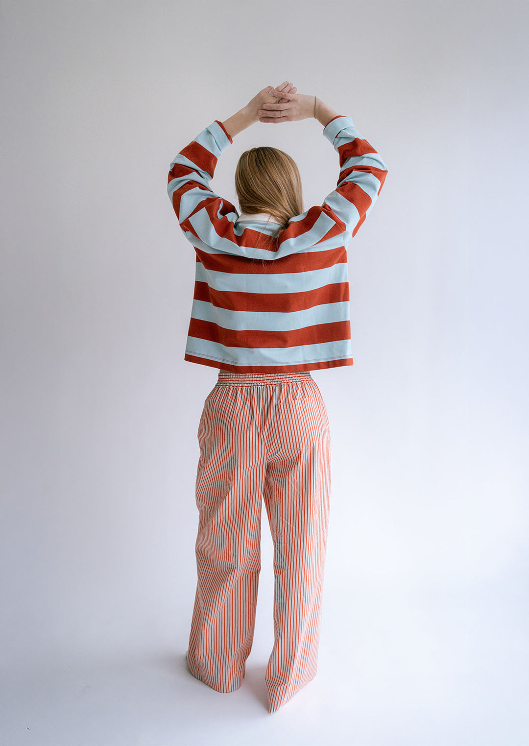 Sim Pants Rust-Beige Stripe