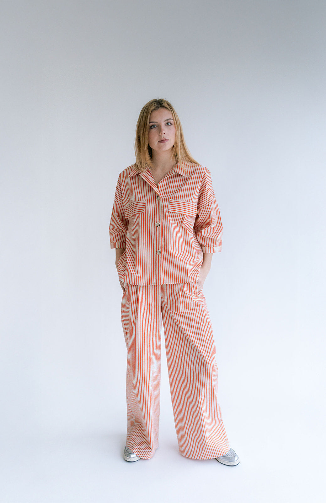 Sim Pants Rust-Beige Stripe