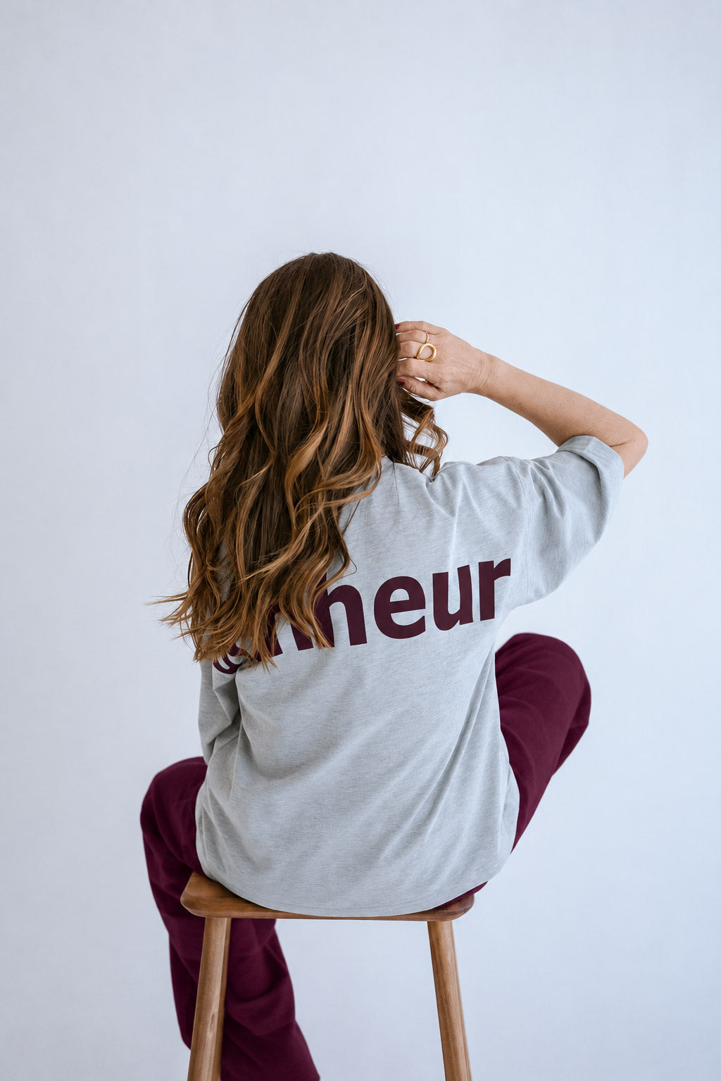 Viktor Tee Grey Bonheur Bordeaux/Plum