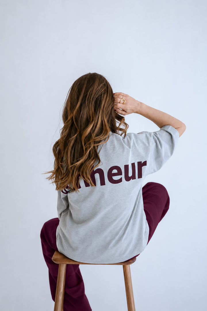 Viktor Tee Grey Bonheur Bordeaux/Plum