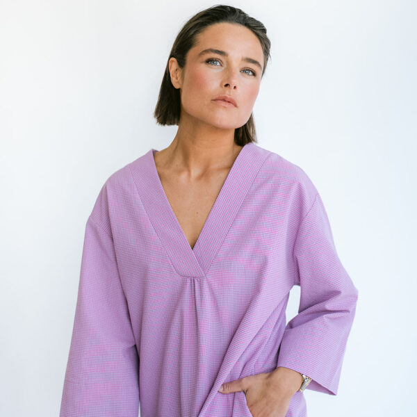 Lena Dress Fuchsia Checks