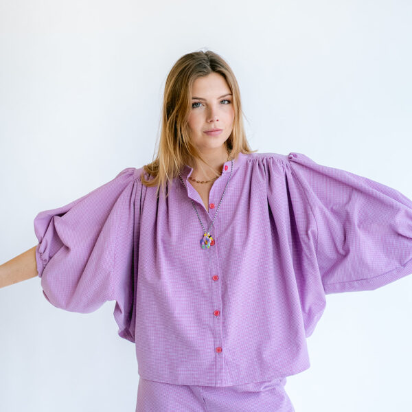 Magdalena Blouse Fuchsia Checks