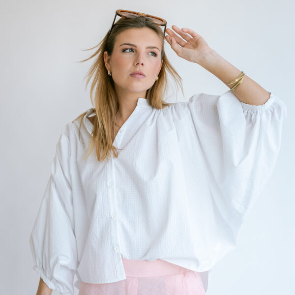 Magdalena Blouse White Checks