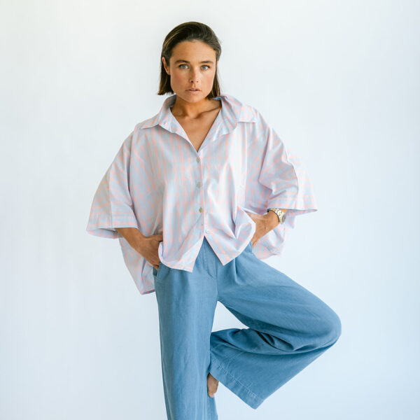 Mette Blouse Blue Orange