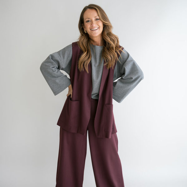 Puck Gilet Lurex Bordeaux