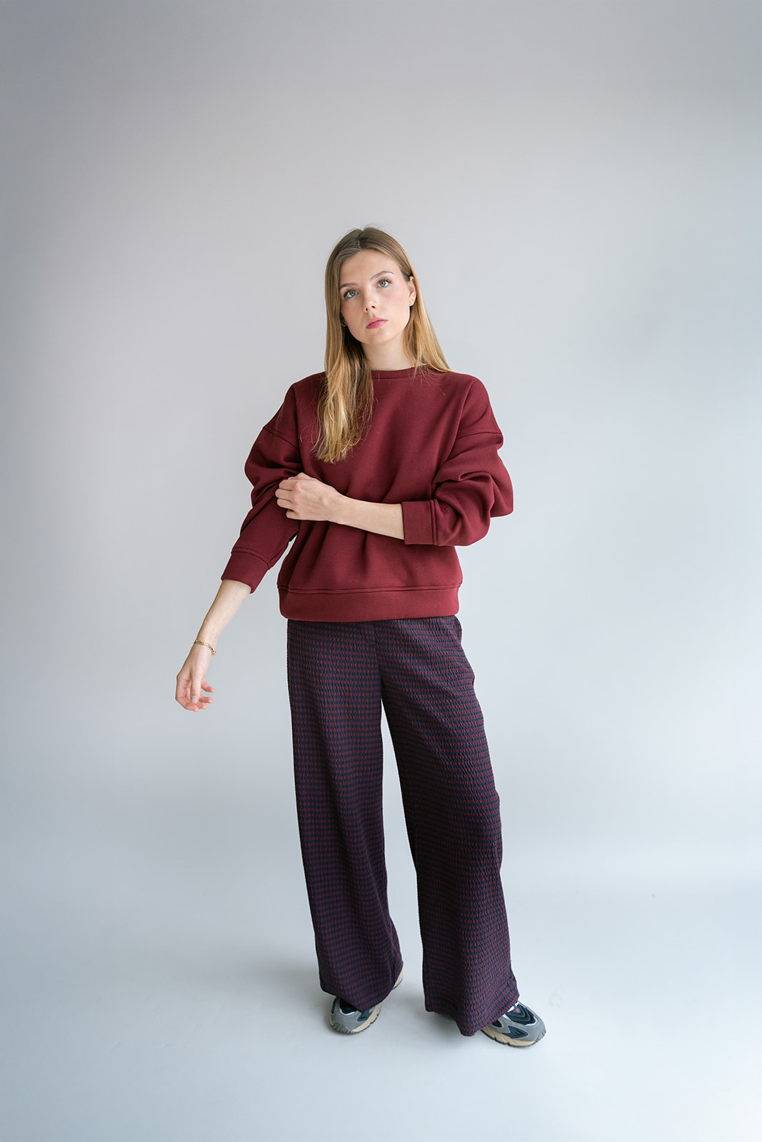 Sam pants Bordeaux Check - Afbeelding 5