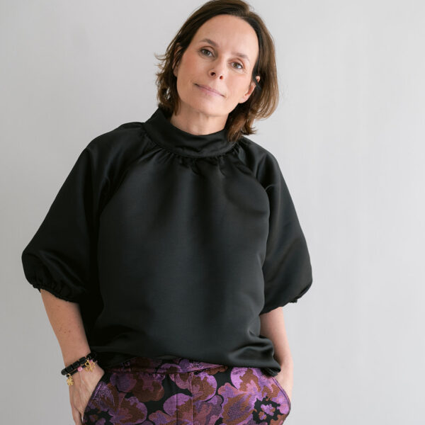 Mabel Blouse Satin Black