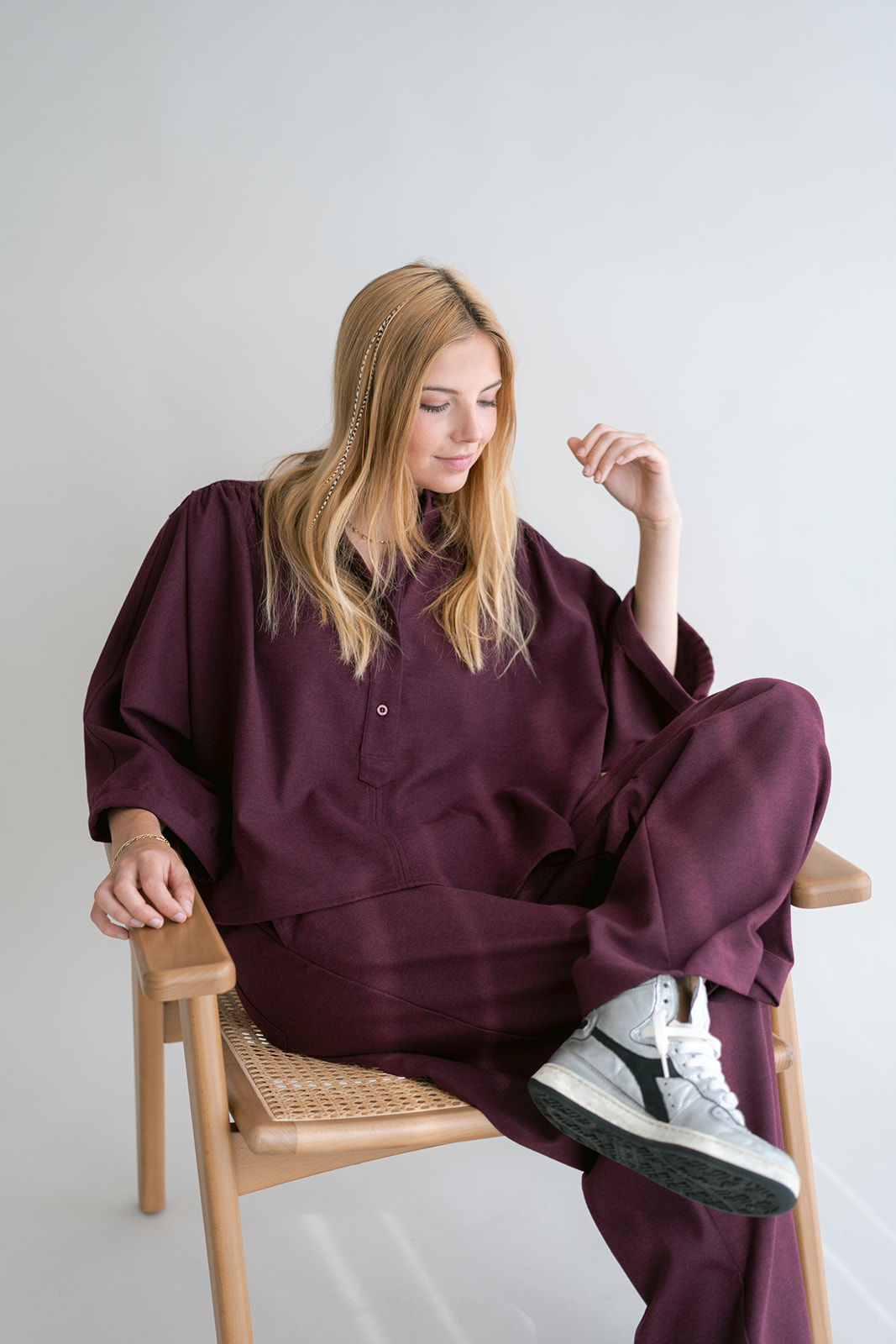 Maya Blouse Solid Bordeaux - Afbeelding 6