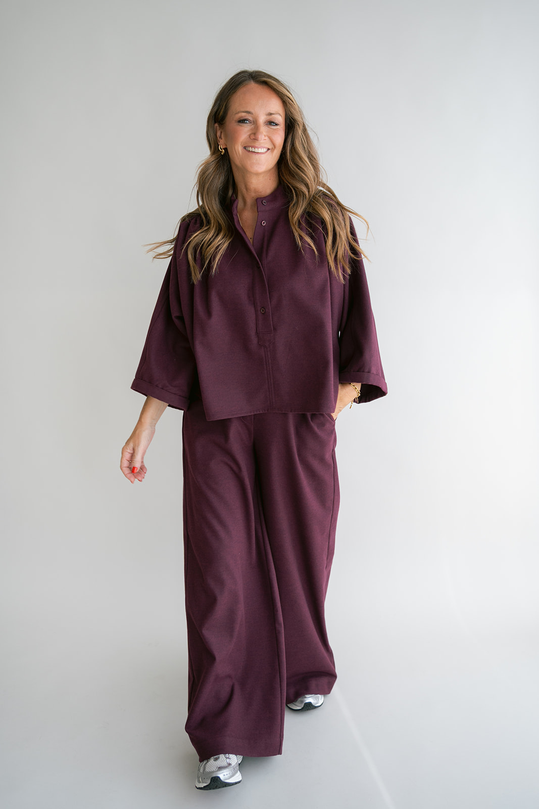 Maya Blouse Solid Bordeaux - Afbeelding 4