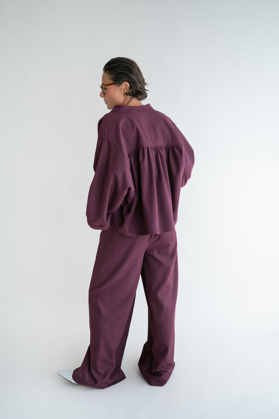 Maya Blouse Solid Bordeaux - Afbeelding 5