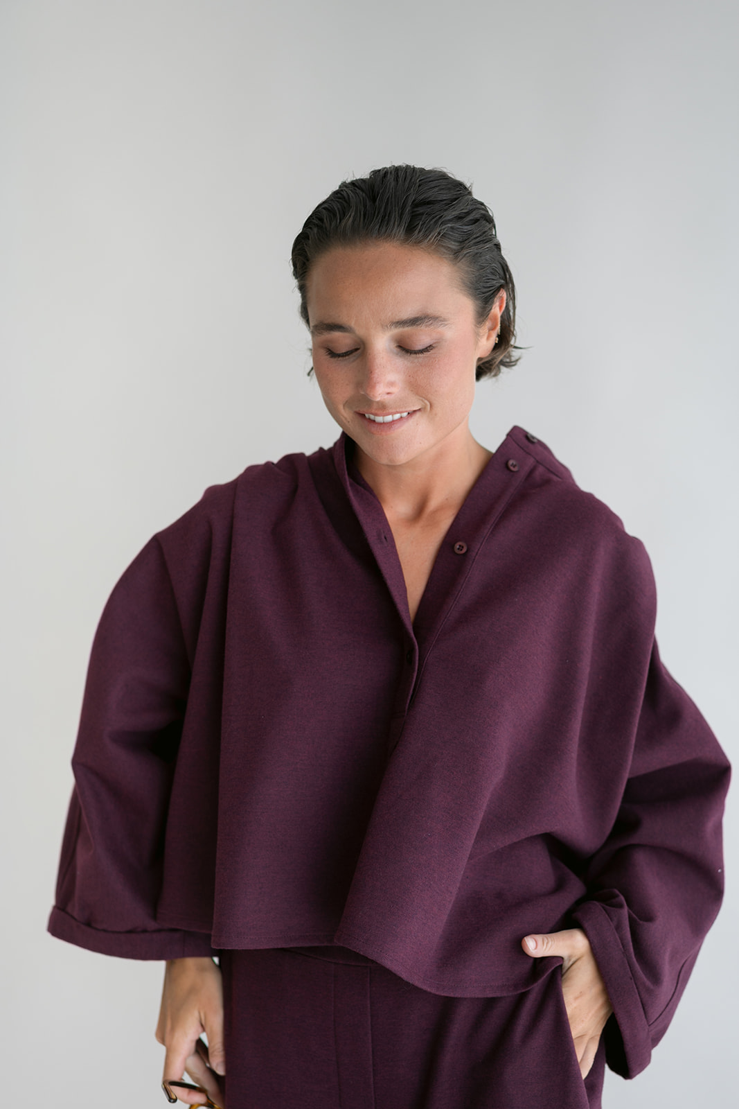Maya Blouse Solid Bordeaux - Afbeelding 8