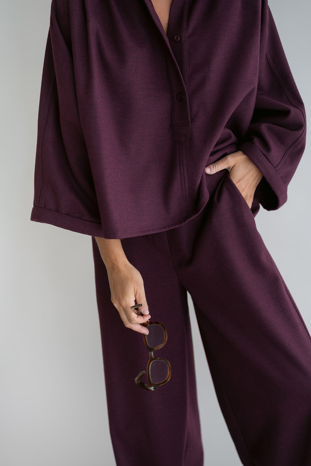 Maya Blouse Solid Bordeaux - Afbeelding 11