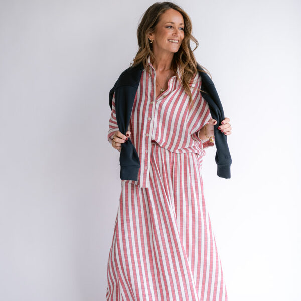 Jax Skirt Red Blue Stripe