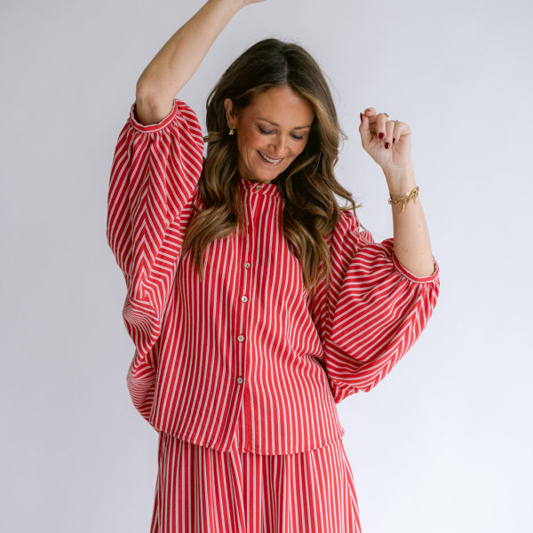 Magdalena Blouse Red Stripe