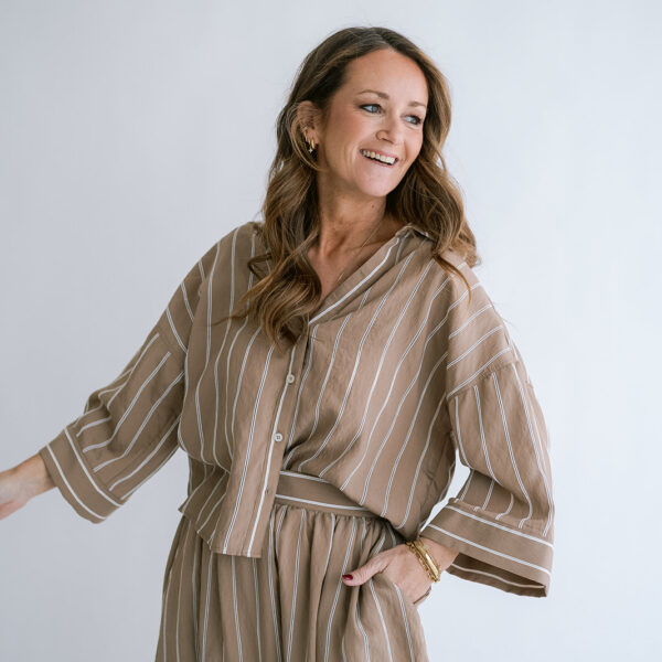 Manu Blouse Taupe Stripe
